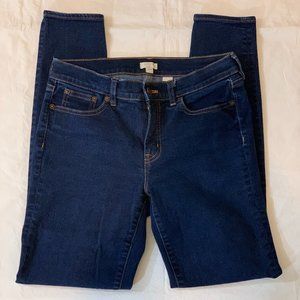 J. Crew Stretch Skinny Jeans 28/30 6 Dark Wash Contrast Stitch